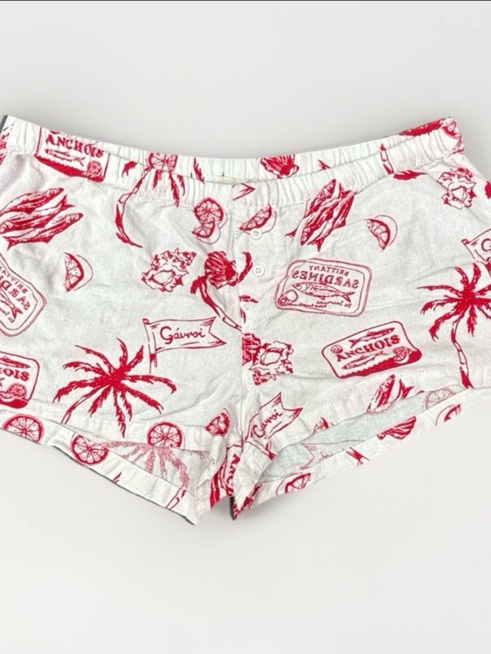 Sweetheart L.A Sardines / Tropical Women's Print Lounge Shorts Rayon/Linen